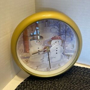 Field stein Gold Snowman Christmas music Wall Clock